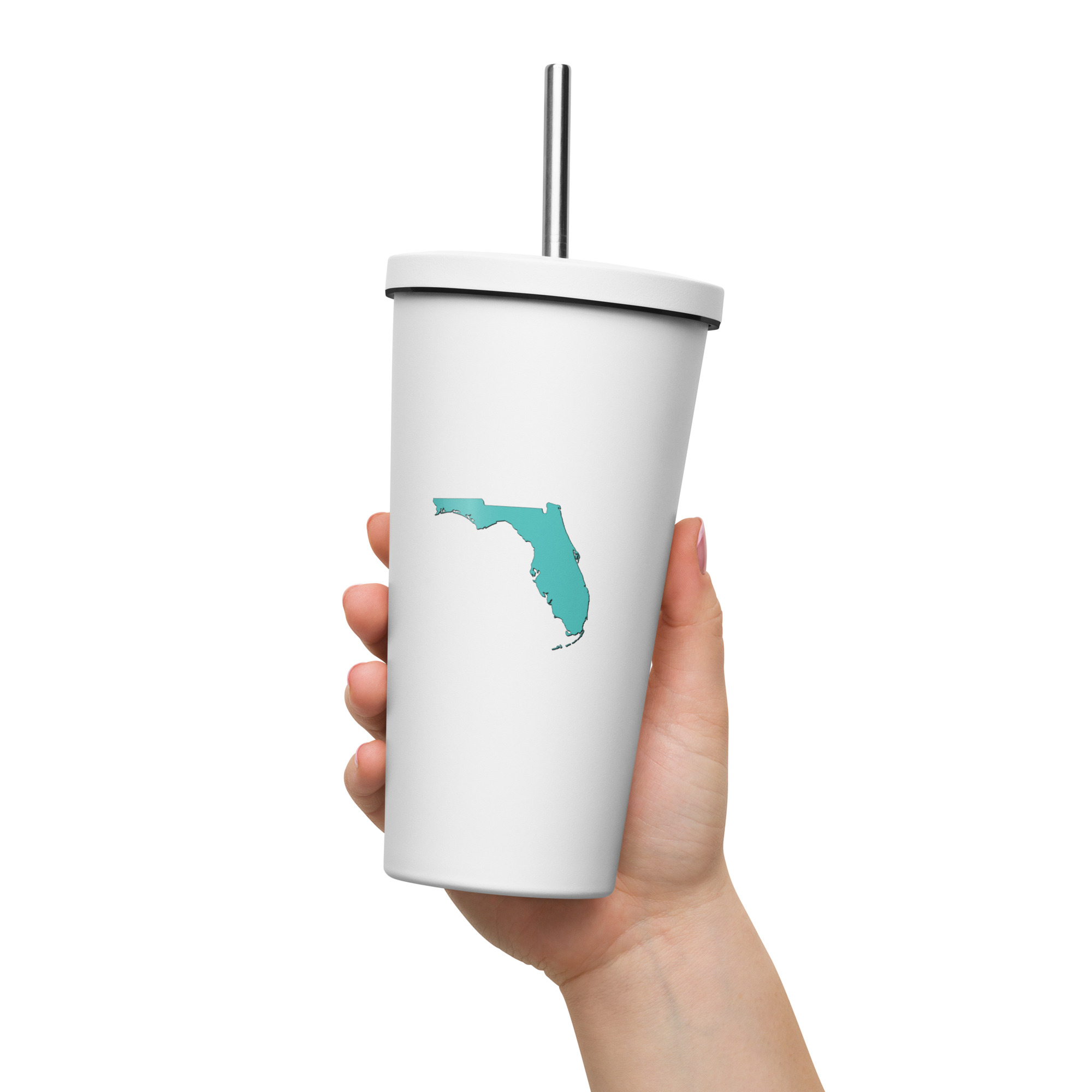 Florida Insulated tumbler with a straw